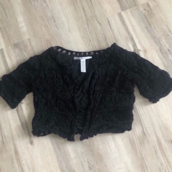 Diane Von Furstenberg Black Crochet Cardigan - Picture 7 of 13